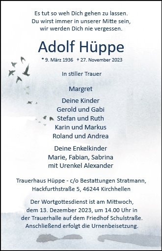 Erinnerungsbild für Adolf Hüppe