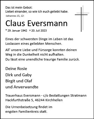 Erinnerungsbild für Claus Eversmann