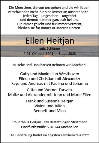 Erinnerungsbild für Ellen Heitjan