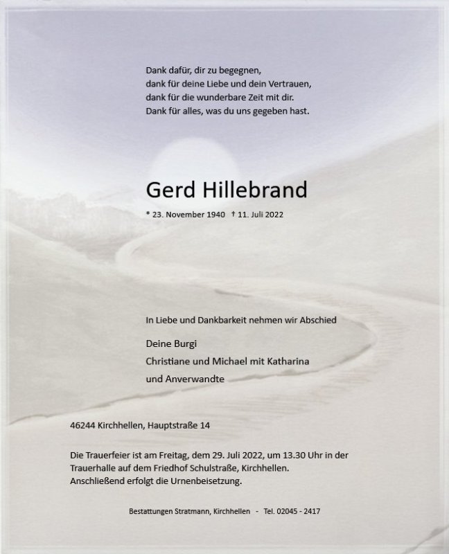 Erinnerungsbild für Gerd Hillebrand