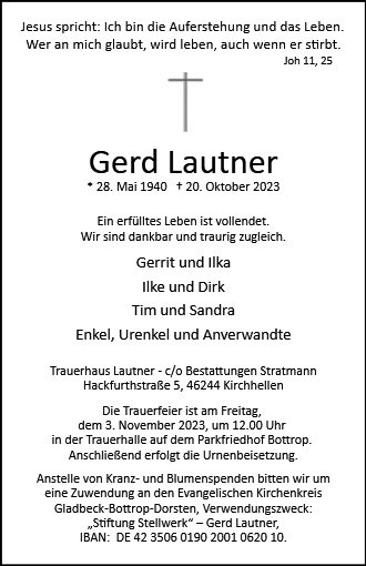 Erinnerungsbild für Gerd Lautner