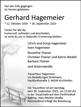 Erinnerungsbild für Gerhard Hagemeier