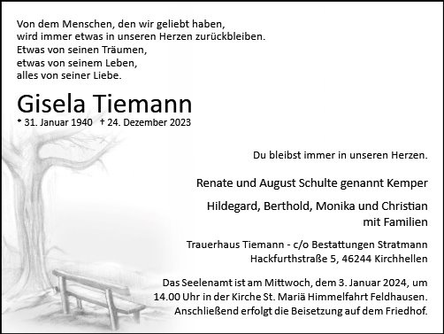 Erinnerungsbild für Gisela Tiemann