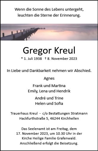 Erinnerungsbild für Gregor Kreul