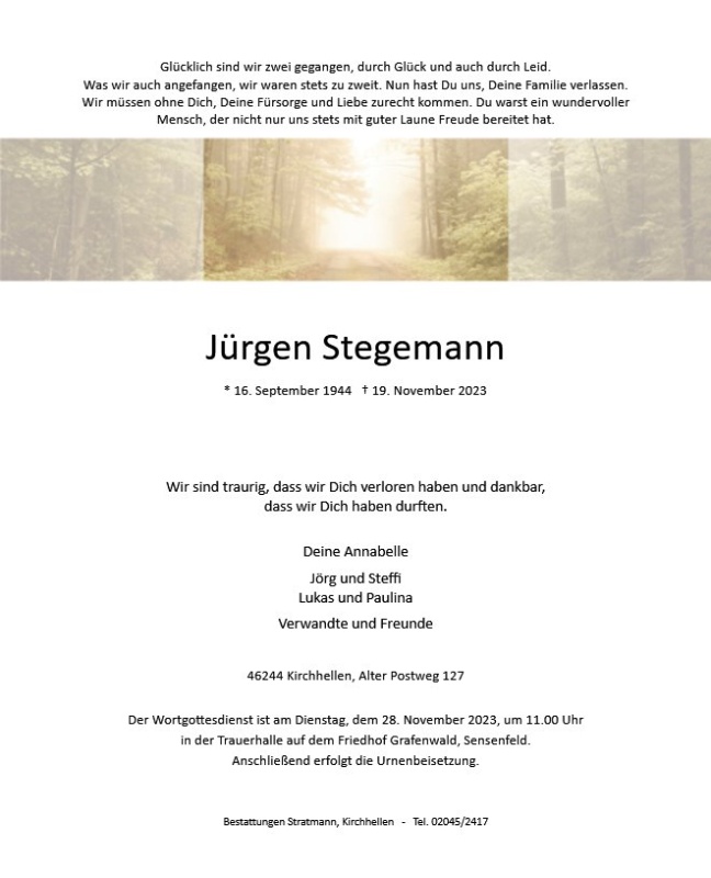 Erinnerungsbild für Heinz-Jürgen Stegemann