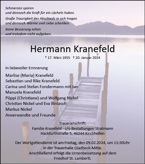 Erinnerungsbild für Hermann Kranefeld