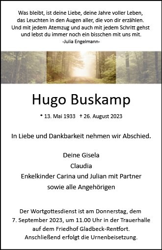 Erinnerungsbild für Hugo Buskamp