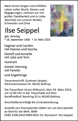 Erinnerungsbild für Ilse Seippel