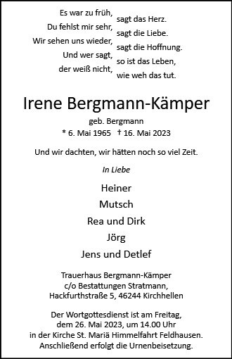Erinnerungsbild für Irene Bergmann-Kämper