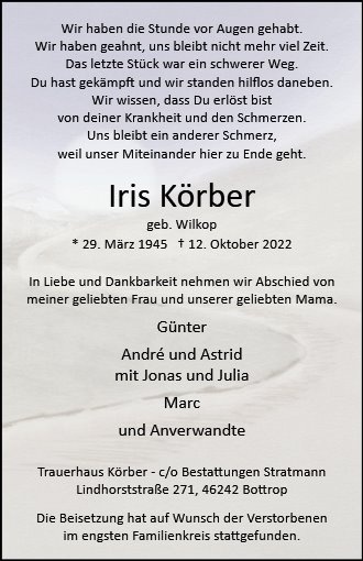 Erinnerungsbild für Iris Körber