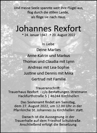 Erinnerungsbild für Johannes Rexfort