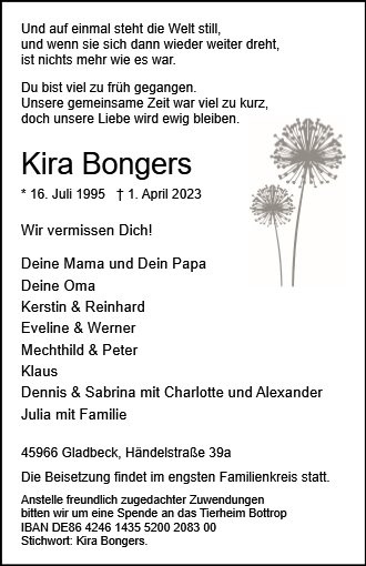 Erinnerungsbild für Kira Bongers