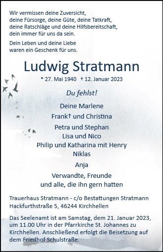 Erinnerungsbild für Ludwig Stratmann