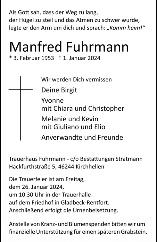 Erinnerungsbild für Manfred Fuhrmann