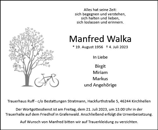 Erinnerungsbild für Manfred Walka