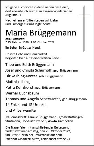 Erinnerungsbild für Maria Brüggemann