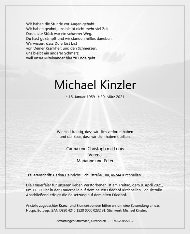 Erinnerungsbild für Michael Kinzler