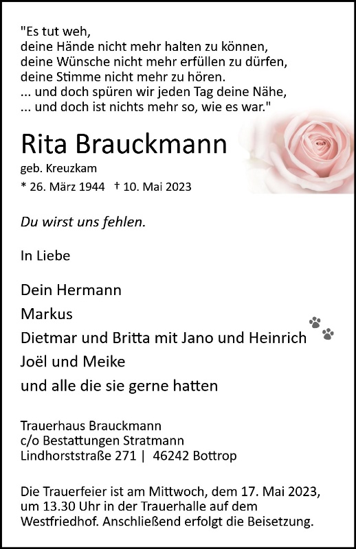 Erinnerungsbild für Rita Brauckmann