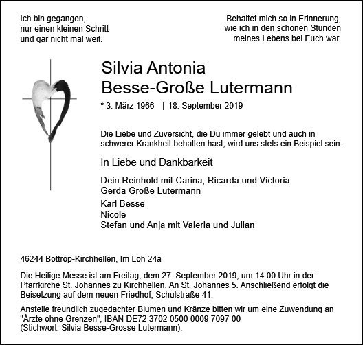 Erinnerungsbild für Silvia Besse-Große Lutermann