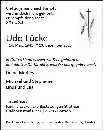 Erinnerungsbild für Udo Lücke