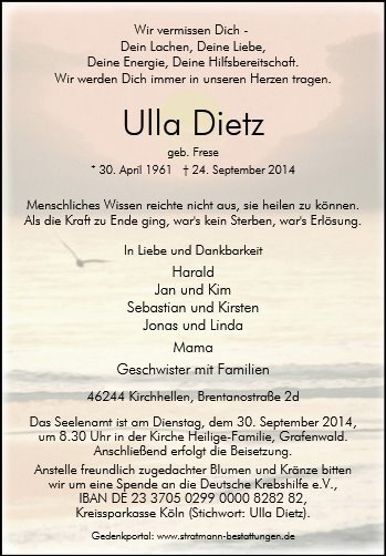 Erinnerungsbild für Ulla Dietz