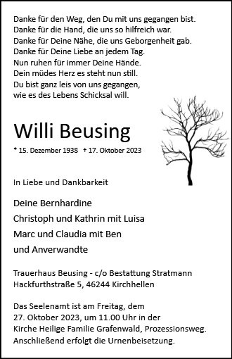 Erinnerungsbild für Willi Beusing