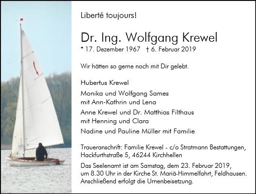 Erinnerungsbild für Dr. Wolfgang Krewel